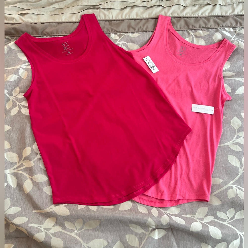 NY&C Scoop neck tunic tank bundle of 2 NWT Pink sz S